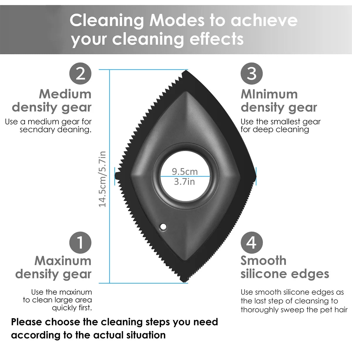 Mini Pet Hair Remover Pet Hair Detailer with 4 Cleaning Modes for Couch Car Detailing Professional Dog Cat Hair Remover Brush Fur Removal Brush for Home Fabric Furniture Carpet