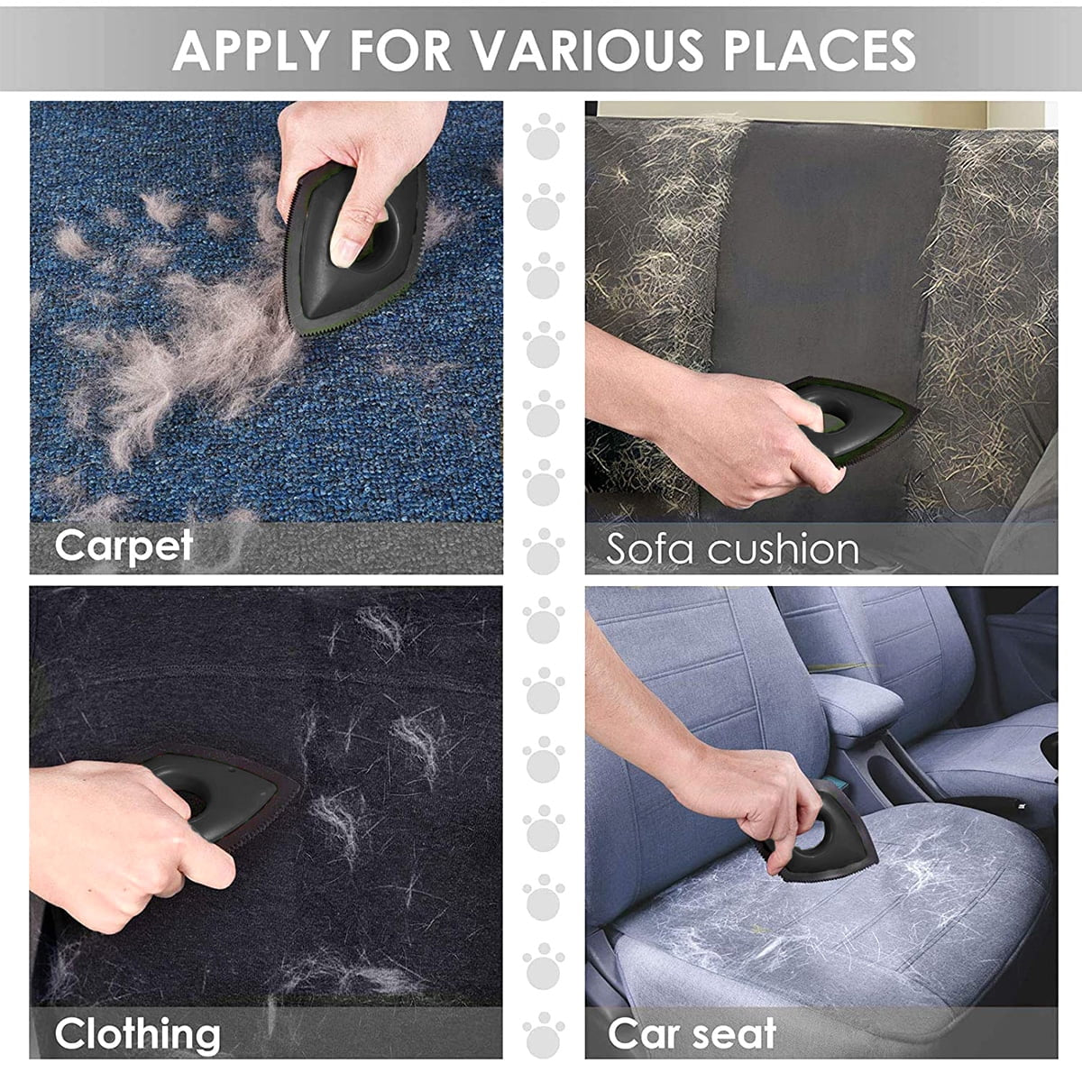 Mini Pet Hair Remover Pet Hair Detailer with 4 Cleaning Modes for Couch Car Detailing Professional Dog Cat Hair Remover Brush Fur Removal Brush for Home Fabric Furniture Carpet